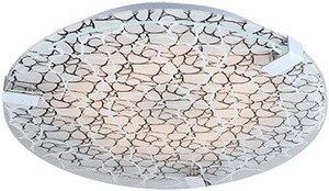 Czarna srebrna lampa sufitowa plafon LED zintegrowany do salonu FIERA metal szkło