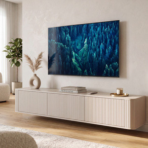 Wisząca ryflowana szafka RTV 210 cm kaszmir MELFI