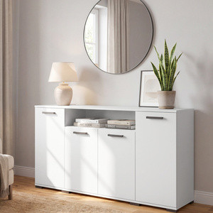 Komoda 160 cm do salonu czterodrzwiowa FIORA biały