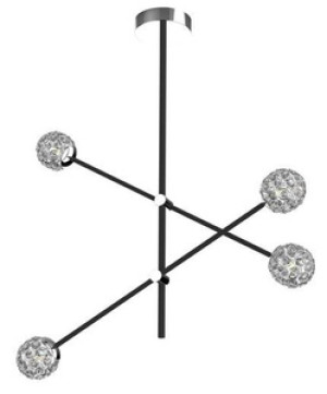 Czarna lampa wisząca sufitowa z regulacją wysokości do salonu APETI PAKSOS