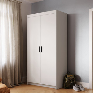 Nowoczesna modułowa biała szafa dwudrzwiowa KUBA 90 cm