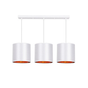 Biała lampa wisząca listwa 3xE27 do salonu ATLANTIS metal