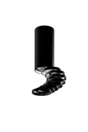 Czarna lampa sufitowa spot z regulacją do salonu TUBA aluminium