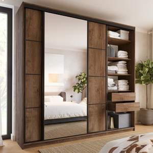 WYPRZEDAŻ Pojemna garderoba szafa przesuwna z lustrem 250 cm LOFT MAX
