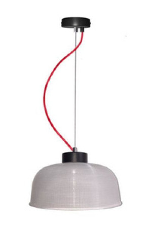 Szklana lampa wisząca z czerwonym kablem do salonu Liverpool 27 cm