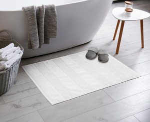 Biały dywanik łazienkowy 60x90 cm JERSEY bawełniany
