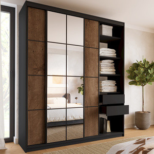 Loftowa szafa przesuwna z lustrem 200 cm do sypialni EDGE MAX