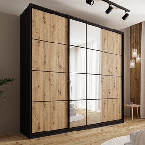WYPRZEDAŻ Loftowa szafa przesuwna z lustrem 250 cm do sypialni EDGE MAX