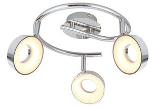 Chromowa lampa sufitowa spirala LED 3x4W do salonu ISLA metal