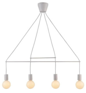 Biała lampa wisząca regulowana 4-punktowa do biura ALTO metal