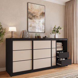 Komoda przesuwna do sypialni z drążkiem i szufladami 200 cm LOFT