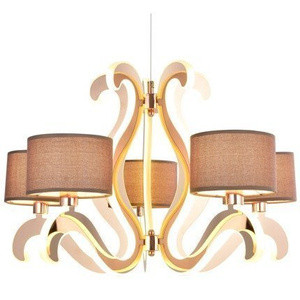 Miedziany żyrandol wiszący 5xE14 z LED do salonu AMBROSIA rustykalny