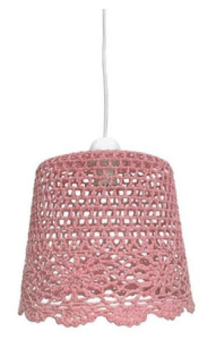 Różowa lampa sufitowa wisząca do salonu NONNA 1xE27 tkanina 27 cm