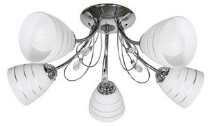 Srebrna lampa wisząca sufitowa z kryształkami do salonu SIMPLI metal szkło