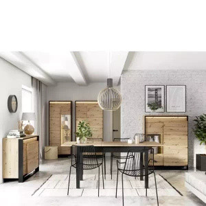 Loftowe meble do salonu QUANT dąb artisan