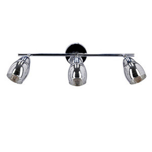 Srebrna lampa sufitowa listwa nad lustro 3xE14 WIRGINIA szklane klosze