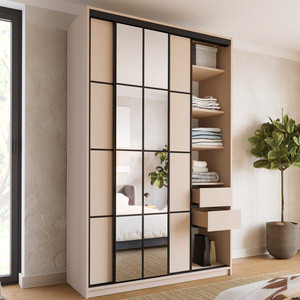 Szafa przesuwna z lustrem i drążkami 150 cm EDGE MAX