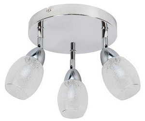 Srebrna lampa wisząca LED zintegrowana do salonu RICO 34 cm metal