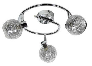 Chromowana lampa sufitowa spirala do salonu LUCAS 3x40W G9