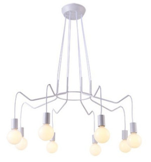 Biała lampa wisząca sufitowa 8xE27 do salonu BASSO metal