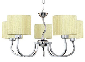 Kremowa lampa sufitowa wisząca do salonu FLORENCE 5-punktowa