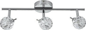 Srebrna lampa ścienna listwa 3-płomienna do salonu BOMBOLA metal