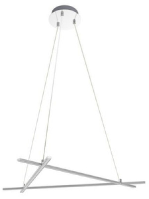 Srebrna lampa wisząca LED 3-punktowa do salonu ANDROS geometryczna