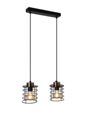 Czarna lampa wisząca sufitowa na listwie 2-punktowa GLOB metal