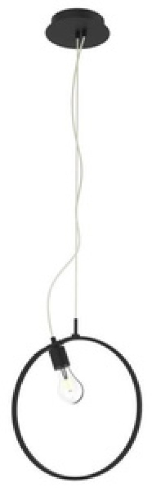 Czarna lampa wisząca ring LED 4000K do salonu SKIROS E27