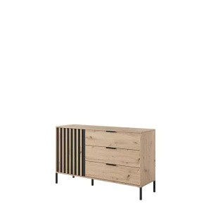 Komoda do sypialni w stylu nowoczesnym TERAMO dąb artisan antracyt