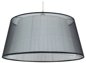 Czarna lampa wisząca z regulacją wysokości do salonu CHARLIE 45 cm metal