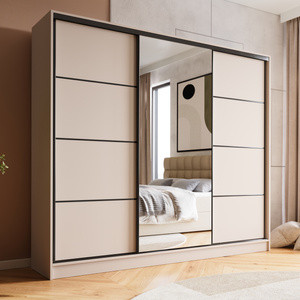Szafa przesuwna z lustrem 250 cm do sypialni BEST kaszmir