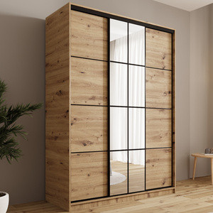 Trzydrzwiowa szafa przesuwna z lustrem 150 cm do sypialni EDGE
