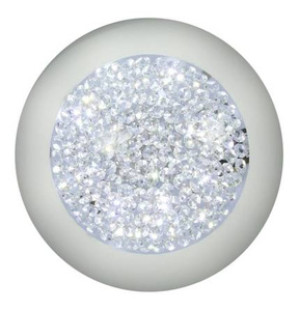 Biały plafon sufitowy LED zintegrowany do salonu PRISTINA metal szkło