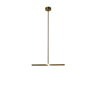 Złota lampa wisząca LED podłużna nad stół 80 cm SUPREME metal