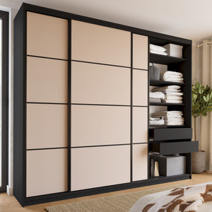 WYPRZEDAŻ Szafa przesuwna 280 cm do sypialni LOFT MAX beżowa