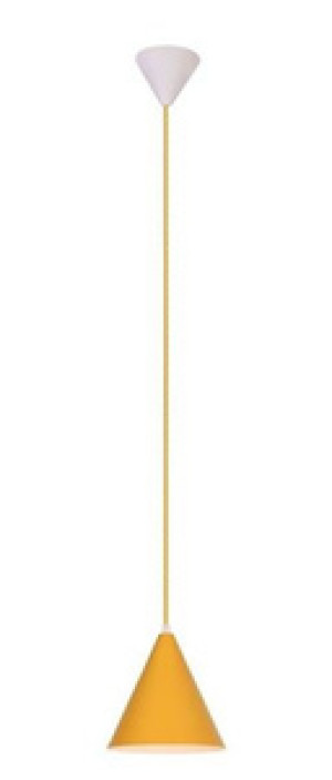 Żółta lampa wisząca stożek do salonu i jadalni Voss metal 20 cm