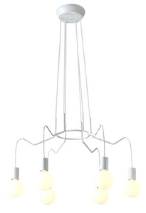 Biała lampa wisząca sufitowa 6xE27 do salonu BASSO metal