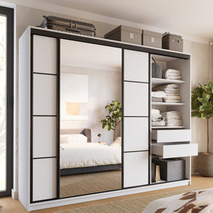 WYPRZEDAŻ Biała szafa przesuwna z lustrem 250 cm LOFT