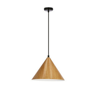 Brązowa lampa wisząca do salonu DUNCA metal jasny dąb 25 cm