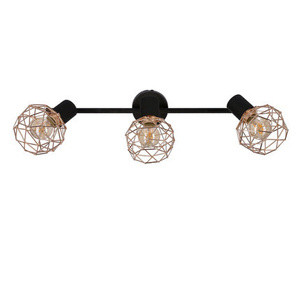 Czarno-złota lampa sufitowa listwa potrójna nad lustro ACROBAT loft metal