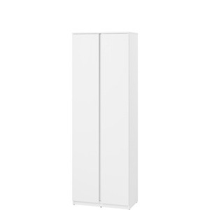 Dwudrzwiowa biała szafa do przedpokoju 68 cm z półkami SIMPLY
