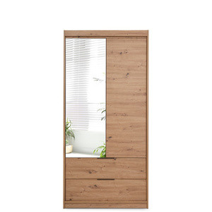 Szafa do sypialni garderoby 103 cm z lustrami szufladami dąb artisan MISTRAL
