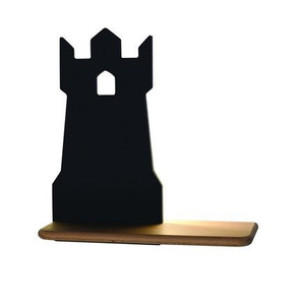 Czarny kinkiet z półką LED do pokoju dziecka TOWER MDF
