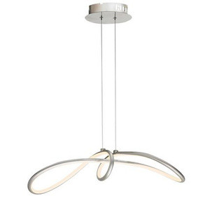 Srebrna lampa wisząca LED z regulacją wysokości do salonu SLASH metal
