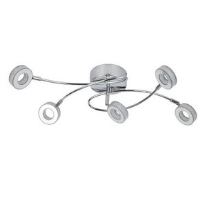 Biała srebrna lampa sufitowa LED 5x5W do salonu VINOLA metal