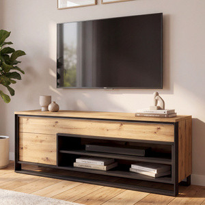 Nowoczesna szafka RTV 155 cm QUANT dąb artisan