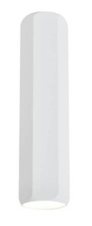 Biała lampa sufitowa tuba 1 punkt światła do salonu sześciokątna