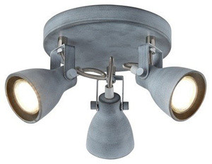 Szara lampa sufitowa plafon 3-punktowy do salonu ASH metal