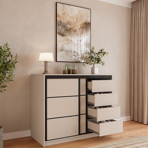 Komoda przesuwna z drążkiem do sypialni 120 cm LOFT beż piaskowy